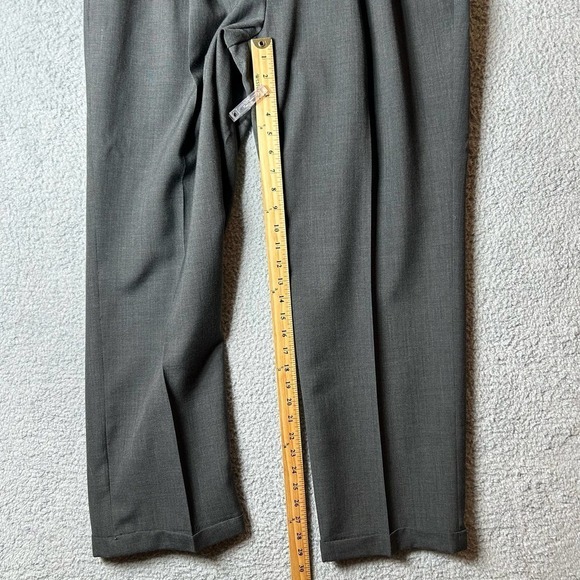 Haggar Black Label Wool Pants Men 36x30 Gray Wrinkle-Free Cuffed Career Work NEW - Picture 7 of 11